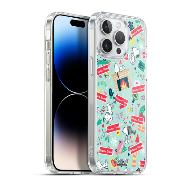Custom Customised Personalised Peanuts Christmas Festive Pattern Soft Gel Case for Apple iPhone 13 Pro Max & MagSafe