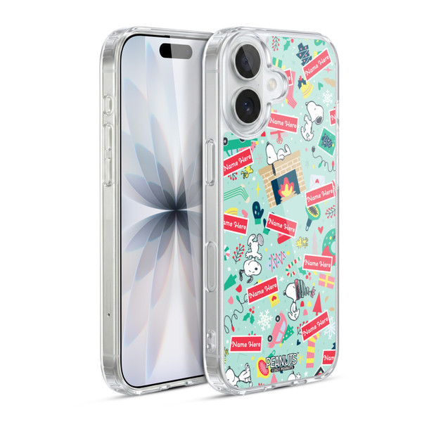 Custom Customised Personalised Peanuts Christmas Festive Pattern Soft Gel Case for Apple iPhone 17