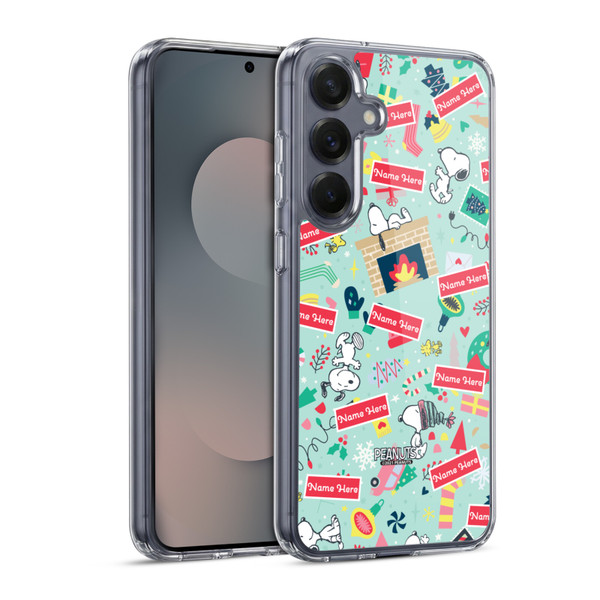 Custom Customised Personalised Peanuts Christmas Festive Pattern Soft Gel Case for Samsung Galaxy S25 & MagSafe