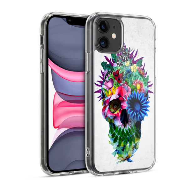 Riza Peker Skulls 5 Floral Soft Gel Case for Apple iPhone 11