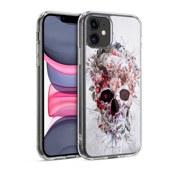 Riza Peker Skulls 5 Floral 2 Soft Gel Case for Apple iPhone 11