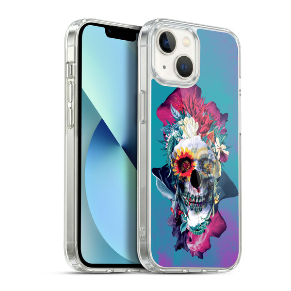 Riza Peker Skulls 5 Blue Soft Gel Case for Apple iPhone 13