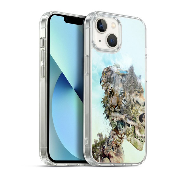 Riza Peker Skulls 5 Nature 2 Soft Gel Case for Apple iPhone 13