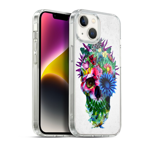 Riza Peker Skulls 5 Floral Soft Gel Case for Apple iPhone 14
