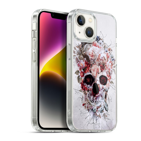 Riza Peker Skulls 5 Floral 2 Soft Gel Case for Apple iPhone 14