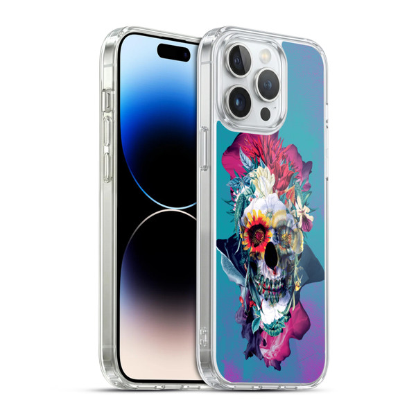 Riza Peker Skulls 5 Blue Soft Gel Case for Apple iPhone 14 Pro Max & MagSafe