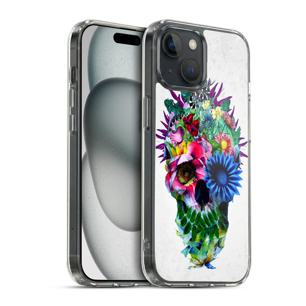 Riza Peker Skulls 5 Floral Soft Gel Case for Apple iPhone 15 & MagSafe