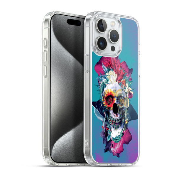Riza Peker Skulls 5 Blue Soft Gel Case for Apple iPhone 15 Pro Max & MagSafe