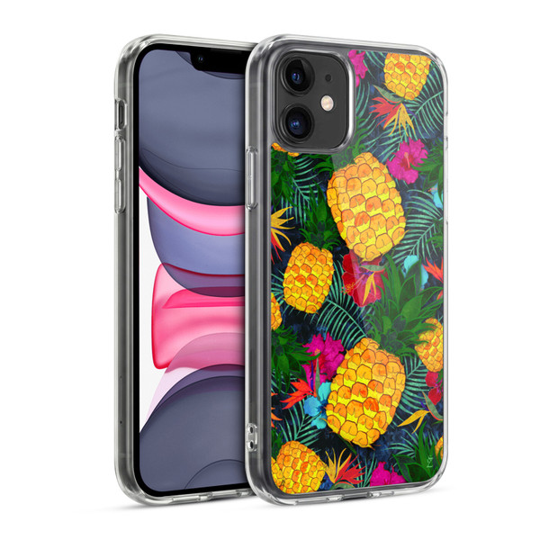 Suzan Lind Colours & Patterns Tropical Pineapple Soft Gel Case for Apple iPhone 11
