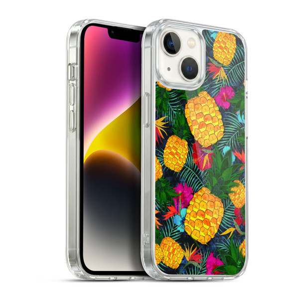 Suzan Lind Colours & Patterns Tropical Pineapple Soft Gel Case for Apple iPhone 14