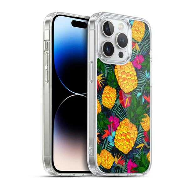 Suzan Lind Colours & Patterns Tropical Pineapple Soft Gel Case for Apple iPhone 14 Pro & MagSafe