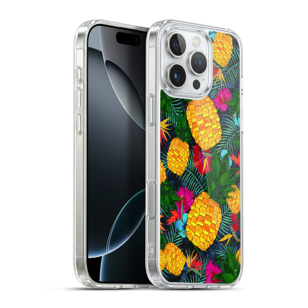 Suzan Lind Colours & Patterns Tropical Pineapple Soft Gel Case for Apple iPhone 16 Pro Max & MagSafe
