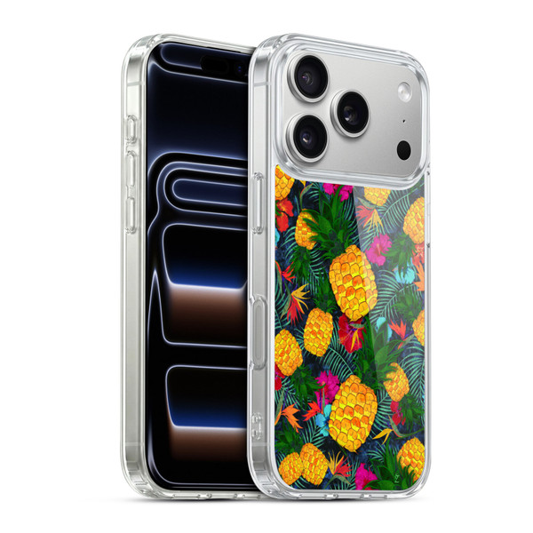 Suzan Lind Colours & Patterns Tropical Pineapple Soft Gel Case for Apple iPhone 17 Pro