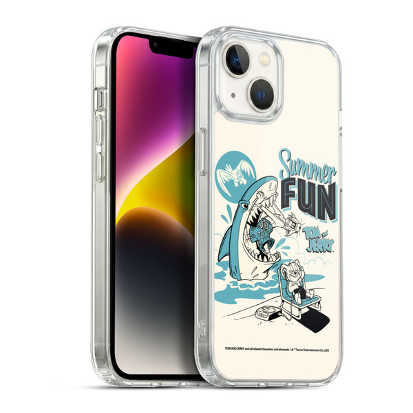 Tom and Jerry Illustration Summer Fun Soft Gel Case for Apple iPhone 14