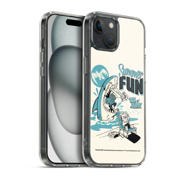 Tom and Jerry Illustration Summer Fun Soft Gel Case for Apple iPhone 15 Plus & MagSafe