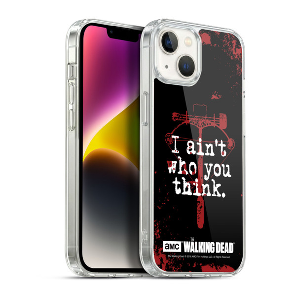 AMC The Walking Dead Quotes Daryl Think Soft Gel Case for Apple iPhone 14 Plus & MagSafe