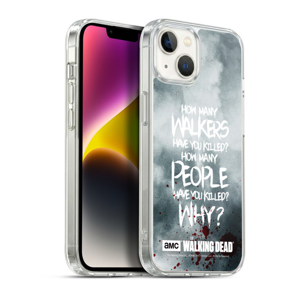 AMC The Walking Dead Quotes Rick Questions Soft Gel Case for Apple iPhone 14 Plus & MagSafe