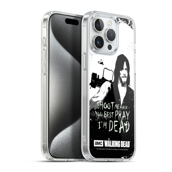 AMC The Walking Dead Quotes Daryl Shoot Soft Gel Case for Apple iPhone 15 Pro Max & MagSafe