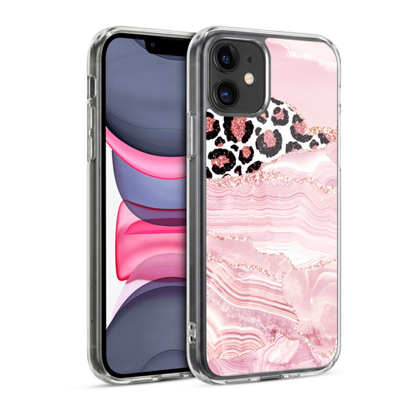 UtArt Wild Cat Marble Pink Glitter Soft Gel Case for Apple iPhone 11