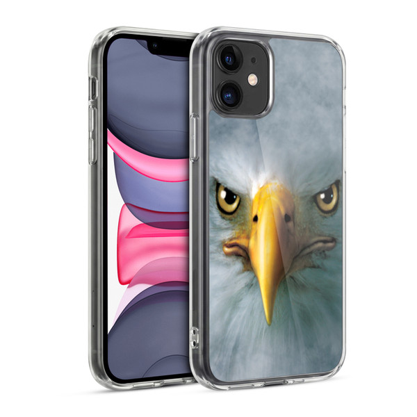 Vincent Hie Big Face Animals Eagle Soft Gel Case for Apple iPhone 11