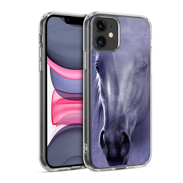 Vincent Hie Big Face Animals Horse Soft Gel Case for Apple iPhone 11
