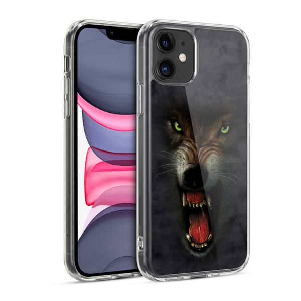 Vincent Hie Big Face Animals Wolf Soft Gel Case for Apple iPhone 11