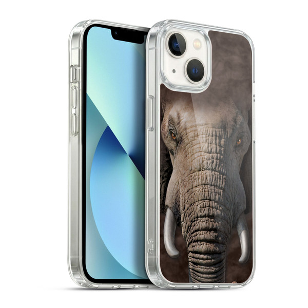 Vincent Hie Big Face Animals Elephant Soft Gel Case for Apple iPhone 13