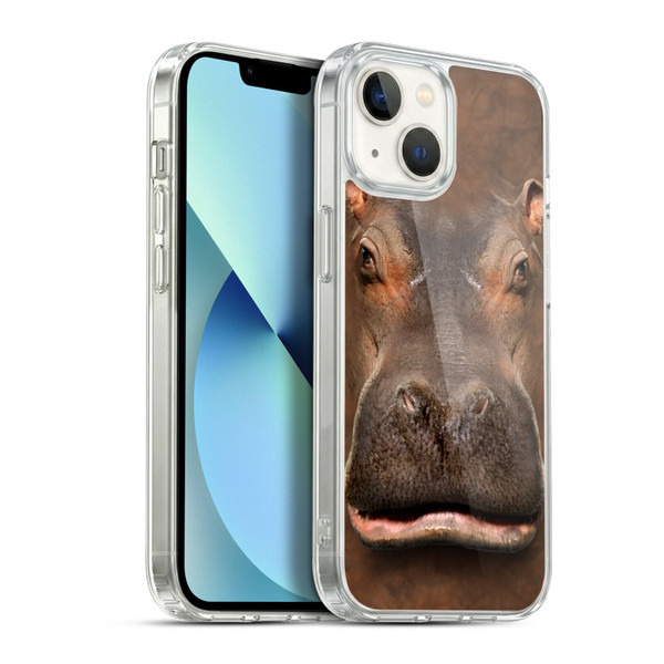 Vincent Hie Big Face Animals Hippo Soft Gel Case for Apple iPhone 13