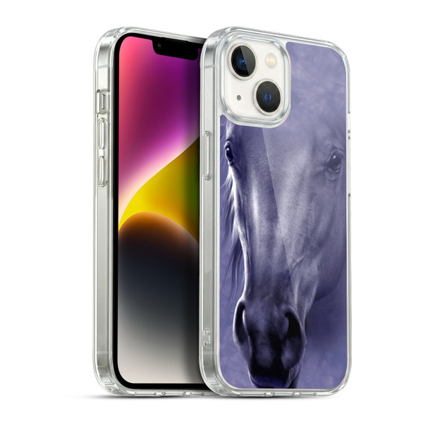 Vincent Hie Big Face Animals Horse Soft Gel Case for Apple iPhone 14