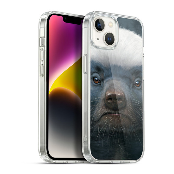 Vincent Hie Big Face Animals Honey Badger Soft Gel Case for Apple iPhone 14 Plus & MagSafe