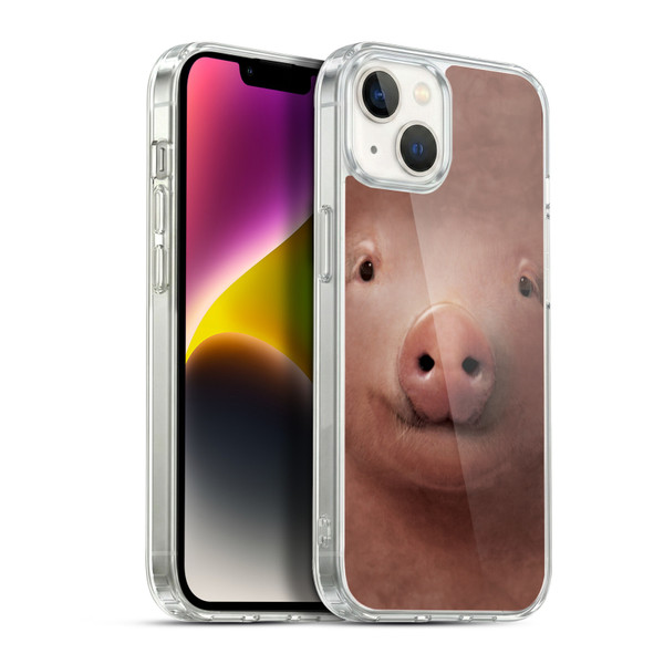 Vincent Hie Big Face Animals Pig Soft Gel Case for Apple iPhone 14 Plus & MagSafe
