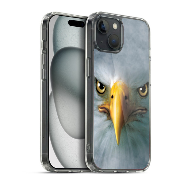 Vincent Hie Big Face Animals Eagle Soft Gel Case for Apple iPhone 15 Plus & MagSafe