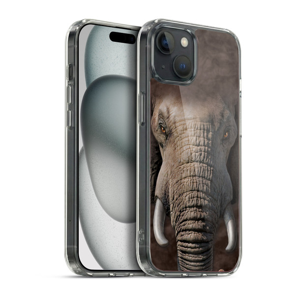 Vincent Hie Big Face Animals Elephant Soft Gel Case for Apple iPhone 15 Plus & MagSafe