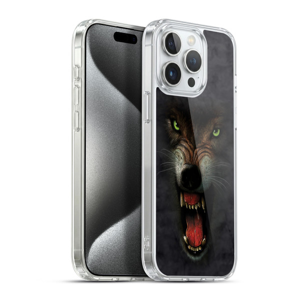 Vincent Hie Big Face Animals Wolf Soft Gel Case for Apple iPhone 15 Pro Max & MagSafe