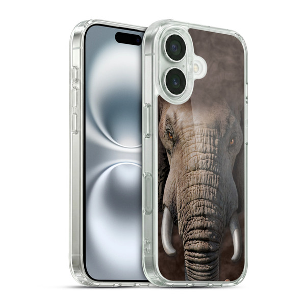 Vincent Hie Big Face Animals Elephant Soft Gel Case for Apple iPhone 16 & MagSafe