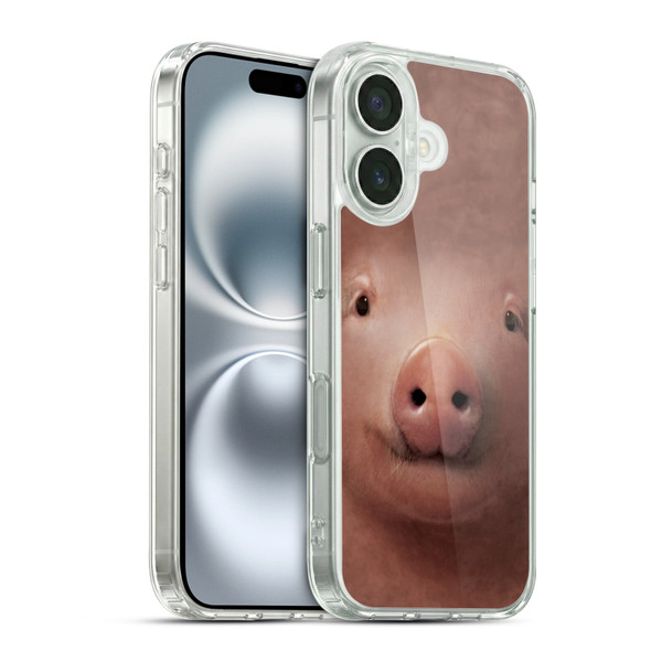 Vincent Hie Big Face Animals Pig Soft Gel Case for Apple iPhone 16 & MagSafe