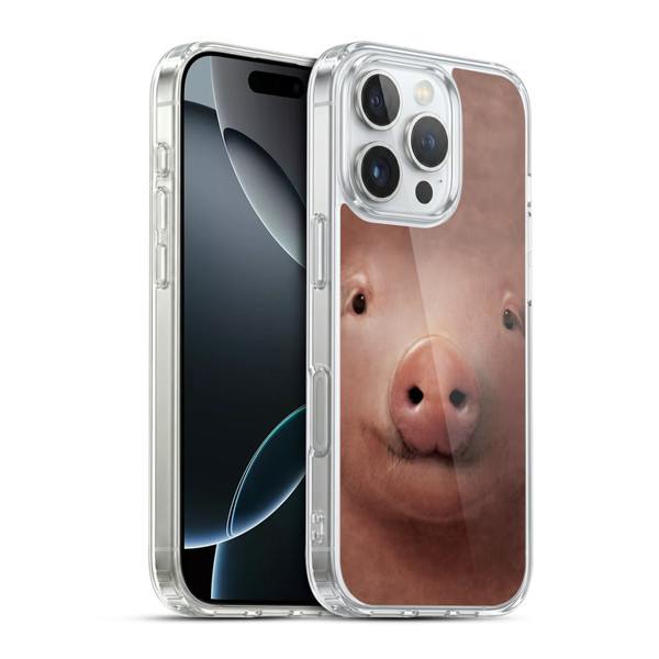 Vincent Hie Big Face Animals Pig Soft Gel Case for Apple iPhone 16 Pro & MagSafe