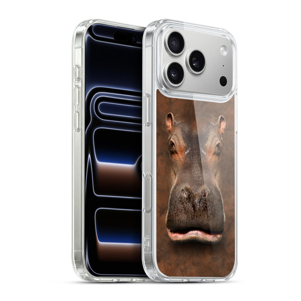 Vincent Hie Big Face Animals Hippo Soft Gel Case for Apple iPhone 17 Pro Max