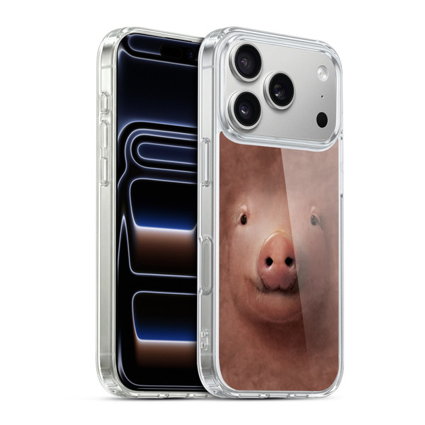 Vincent Hie Big Face Animals Pig Soft Gel Case for Apple iPhone 17 Pro
