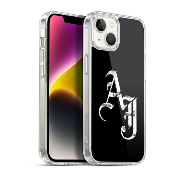WWE Aj Styles Grunge Initials Soft Gel Case for Apple iPhone 14 Plus & MagSafe