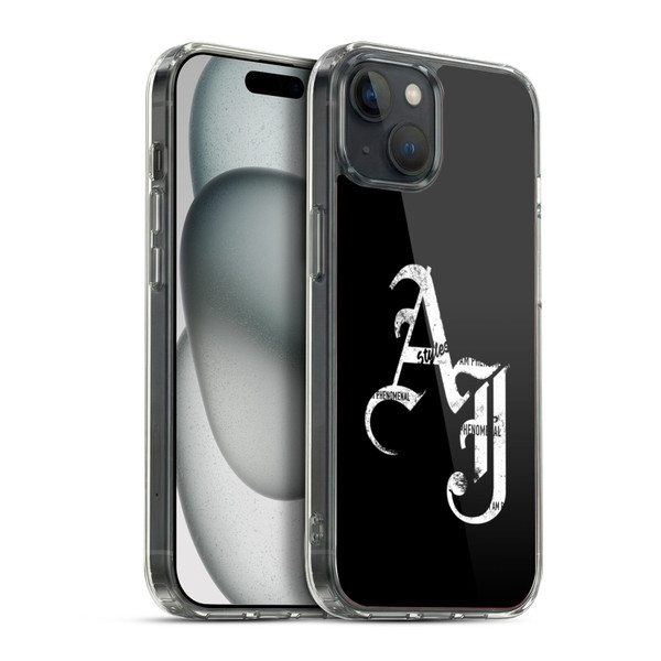 WWE Aj Styles Grunge Initials Soft Gel Case for Apple iPhone 15 Plus & MagSafe