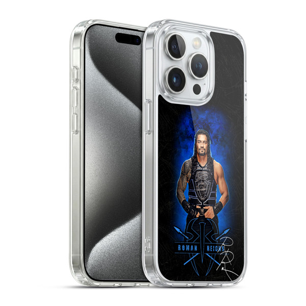 WWE 2017 Roman Reigns LED Image 2 Soft Gel Case for Apple iPhone 15 Pro & MagSafe