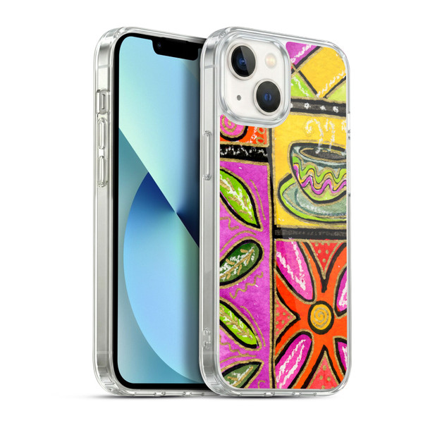 Wyanne Nature Happy Coffee & Flowers Soft Gel Case for Apple iPhone 13