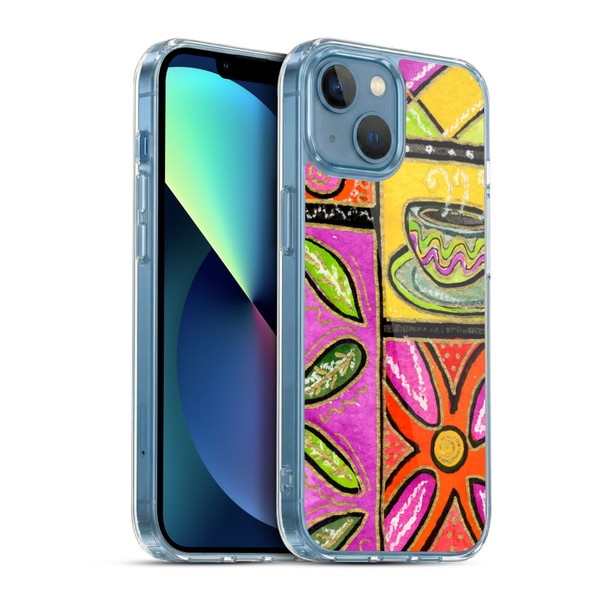 Wyanne Nature Happy Coffee & Flowers Soft Gel Case for Apple iPhone 13 Mini & MagSafe