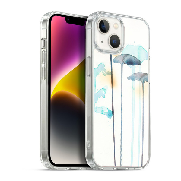 Wyanne Nature Blue Botanical Watercolour Soft Gel Case for Apple iPhone 14