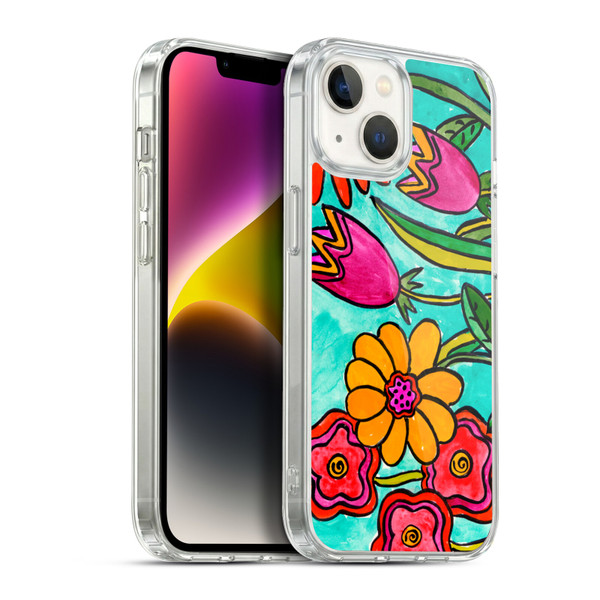 Wyanne Nature Funky Flowers Soft Gel Case for Apple iPhone 14