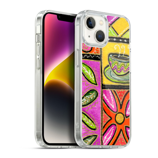 Wyanne Nature Happy Coffee & Flowers Soft Gel Case for Apple iPhone 14