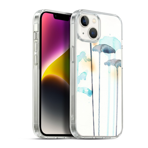 Wyanne Nature Blue Botanical Watercolour Soft Gel Case for Apple iPhone 14 Plus & MagSafe
