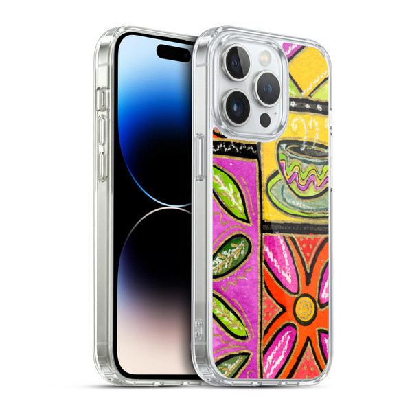 Wyanne Nature Happy Coffee & Flowers Soft Gel Case for Apple iPhone 14 Pro & MagSafe