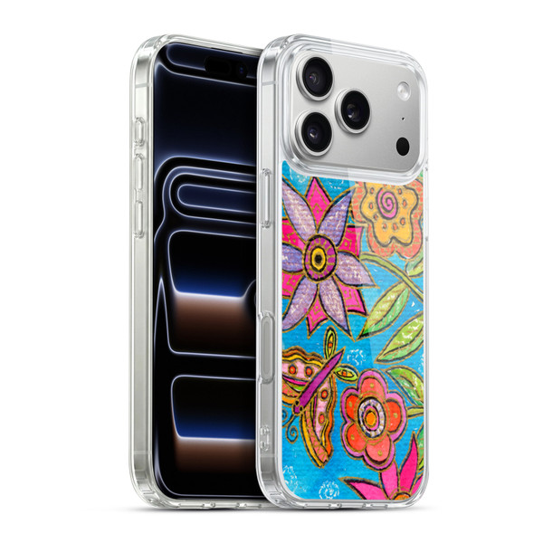 Wyanne Nature Funky Flowers And Butterfly Soft Gel Case for Apple iPhone 17 Pro Max